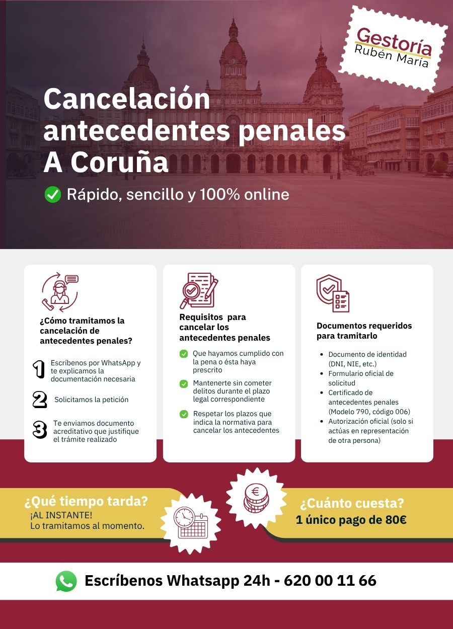 Trámite de cancelación de antecedentes penales en A Coruña con asesoramiento profesional