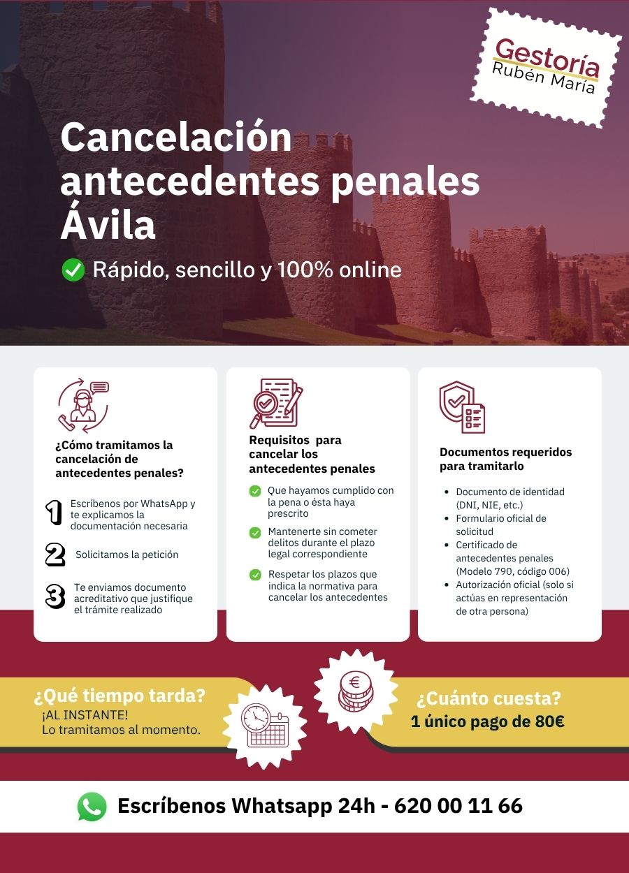 Trámite de cancelación de antecedentes penales en Ávila con asesoramiento profesional
