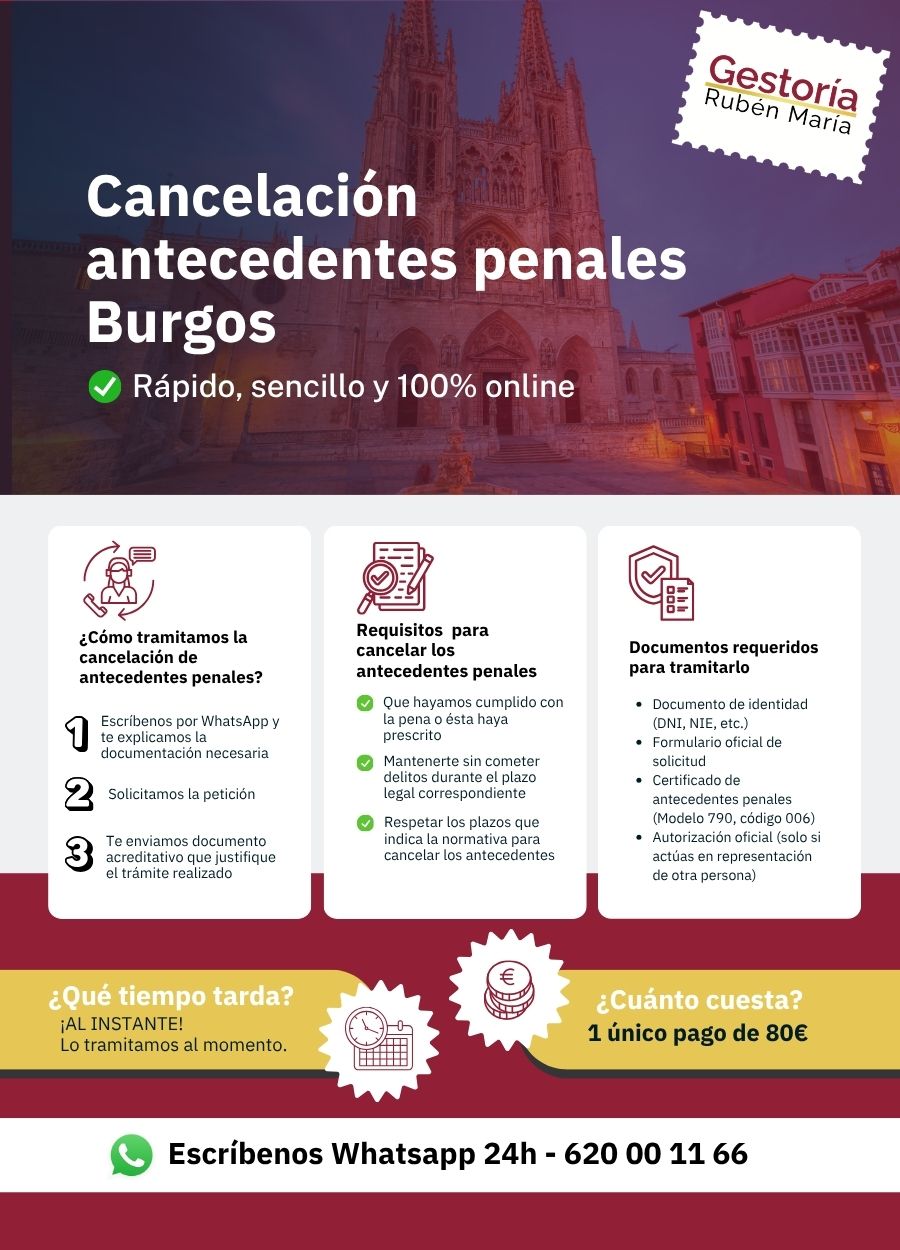 Trámite de cancelación de antecedentes penales en Burgos con asesoramiento profesional