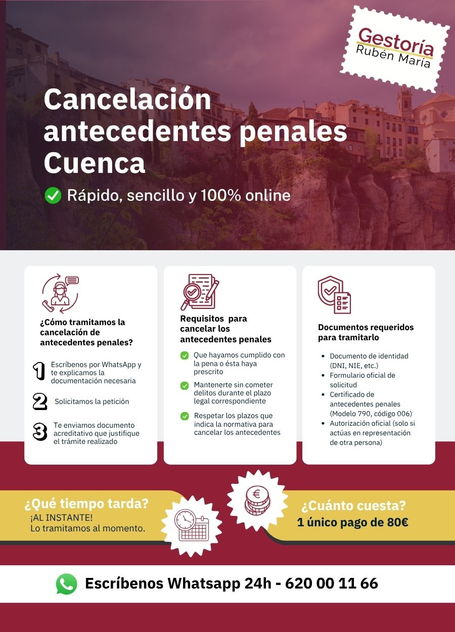 Trámite de cancelación de antecedentes penales en Cuenca con asesoramiento profesional