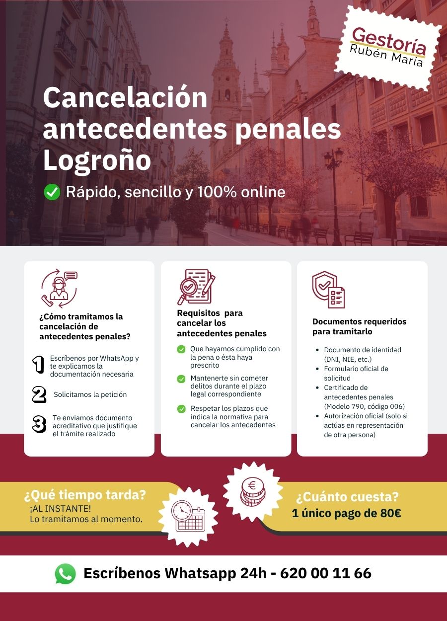 Trámite de cancelación de antecedentes penales en Logroño con asesoramiento profesional