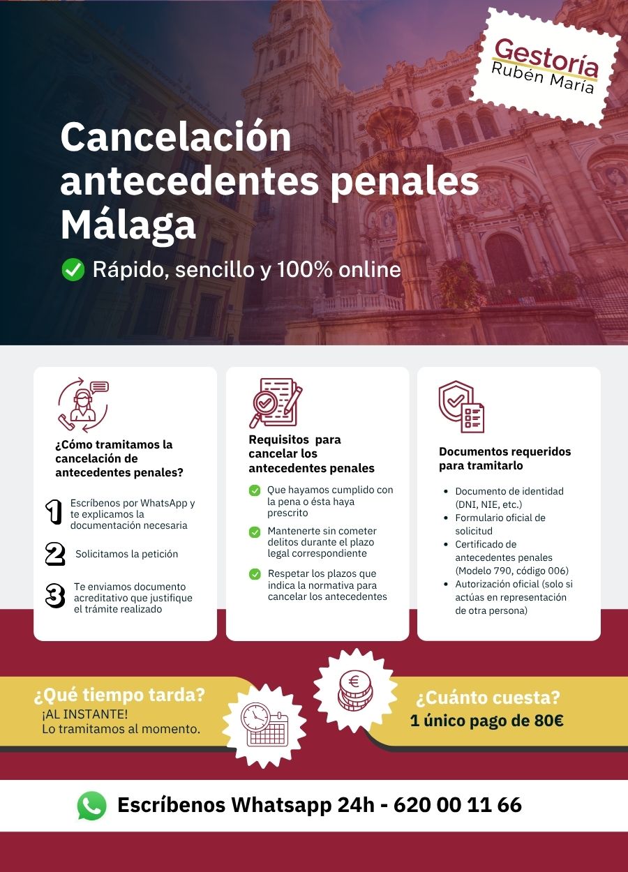 Trámite de cancelación de antecedentes penales en Málaga con asesoramiento profesional