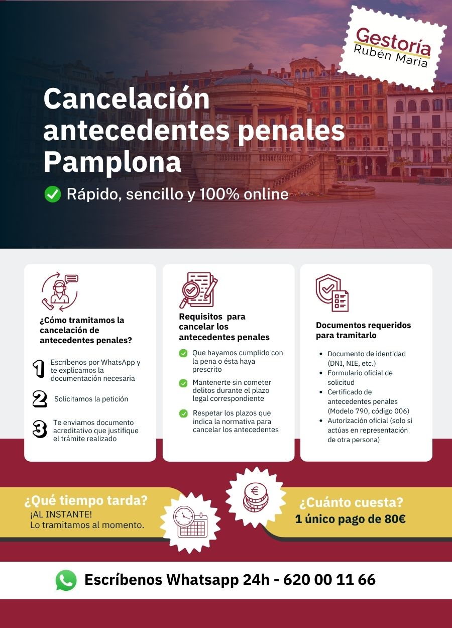 Trámite de cancelación de antecedentes penales en Pamplona con asesoramiento profesional