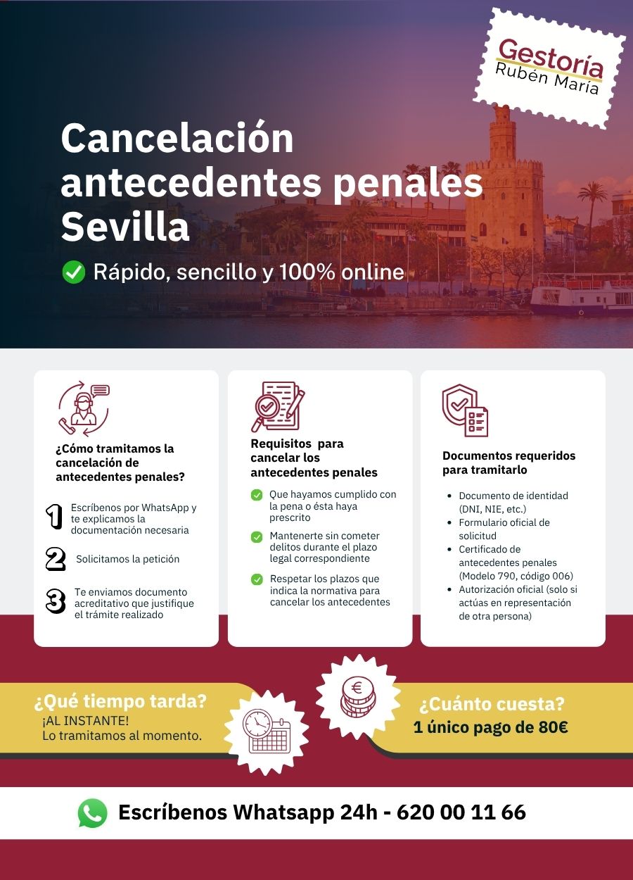 Trámite de cancelación de antecedentes penales en Sevilla con asesoramiento profesional