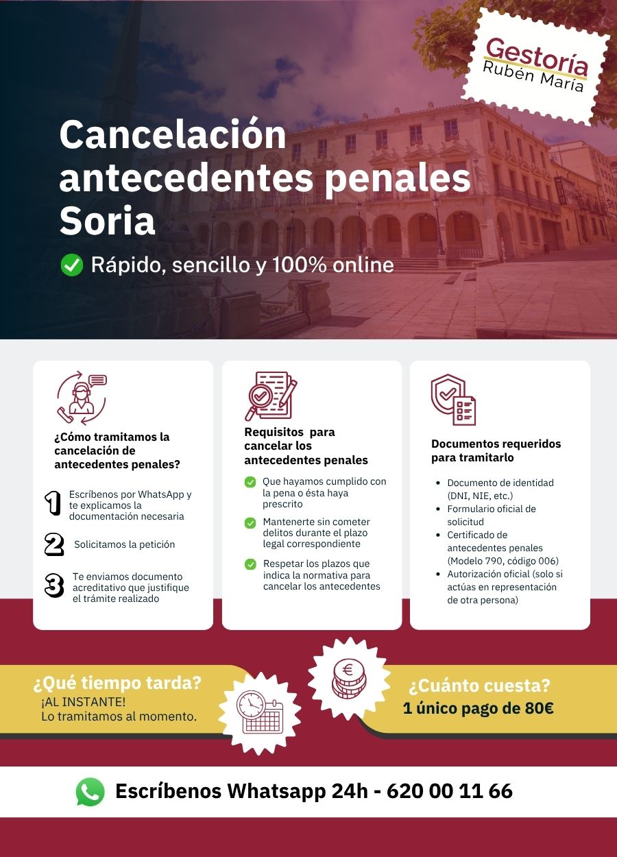 Trámite de cancelación de antecedentes penales en Soria con asesoramiento profesional