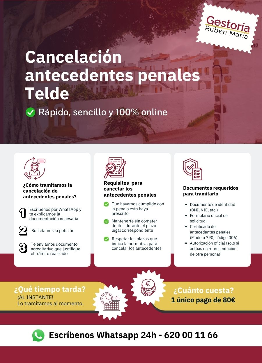Trámite de cancelación de antecedentes penales en Telde con asesoramiento profesional