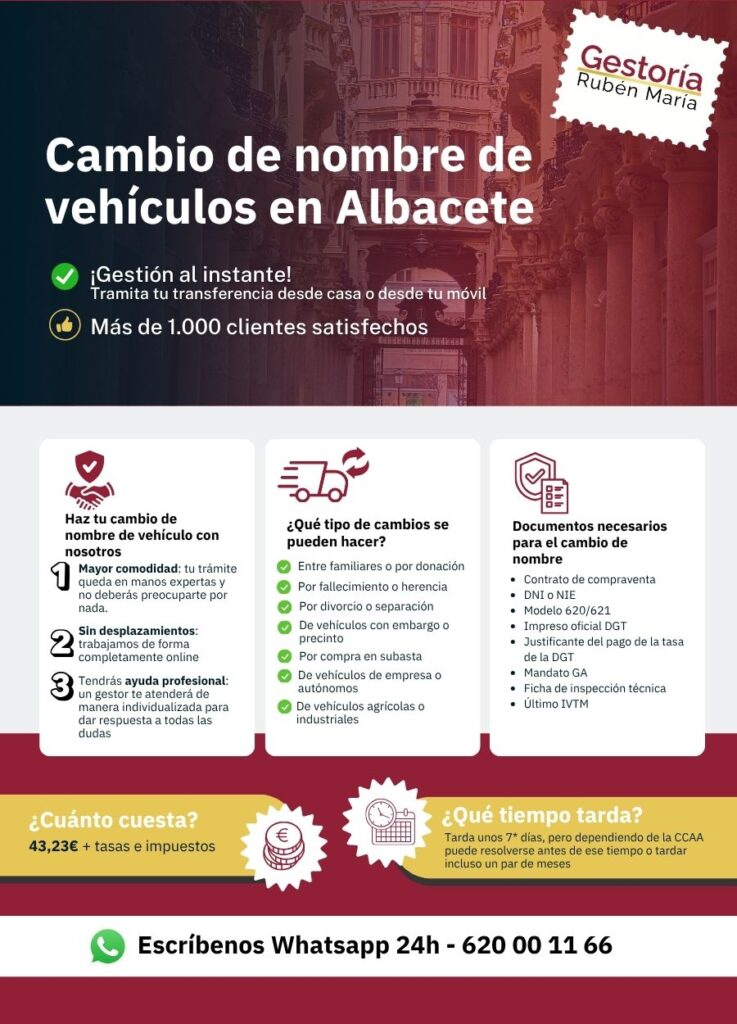 Gestoría especializada en cambio de nombre de vehículo en Albacete con trámite ágil y seguro