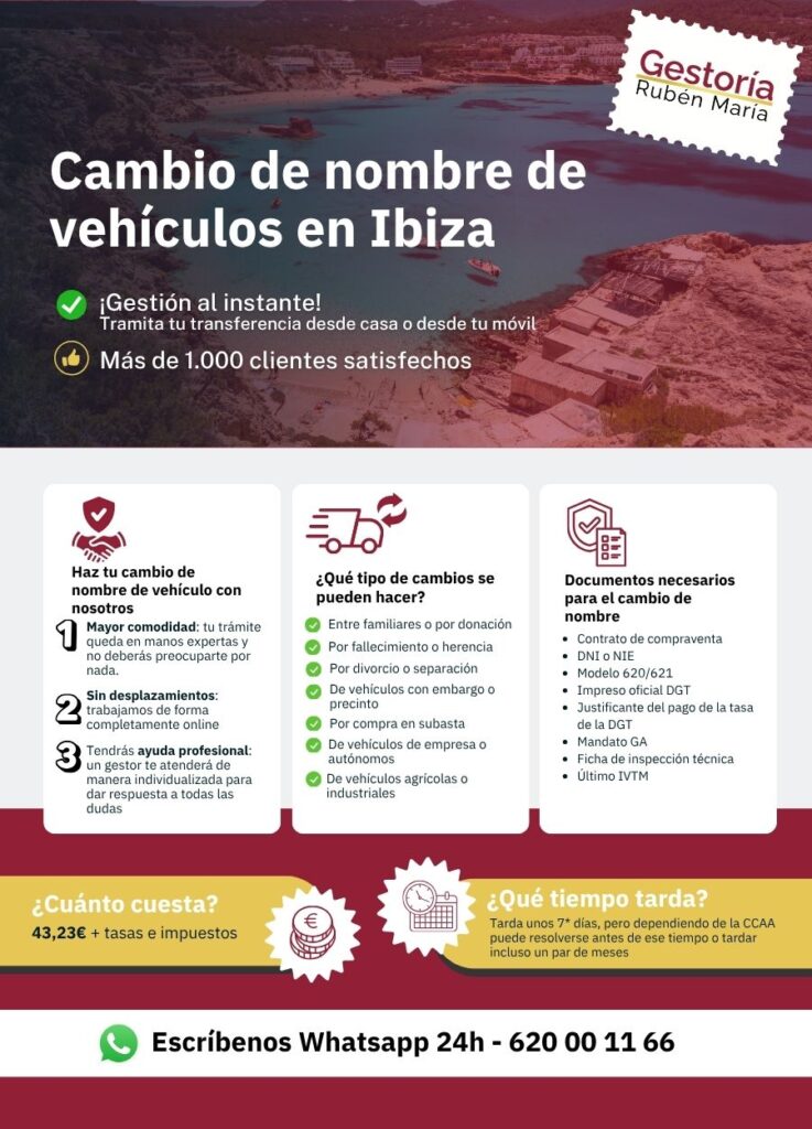 Gestoría especializada en cambio de nombre de vehículo en Ibiza con trámite ágil y seguro