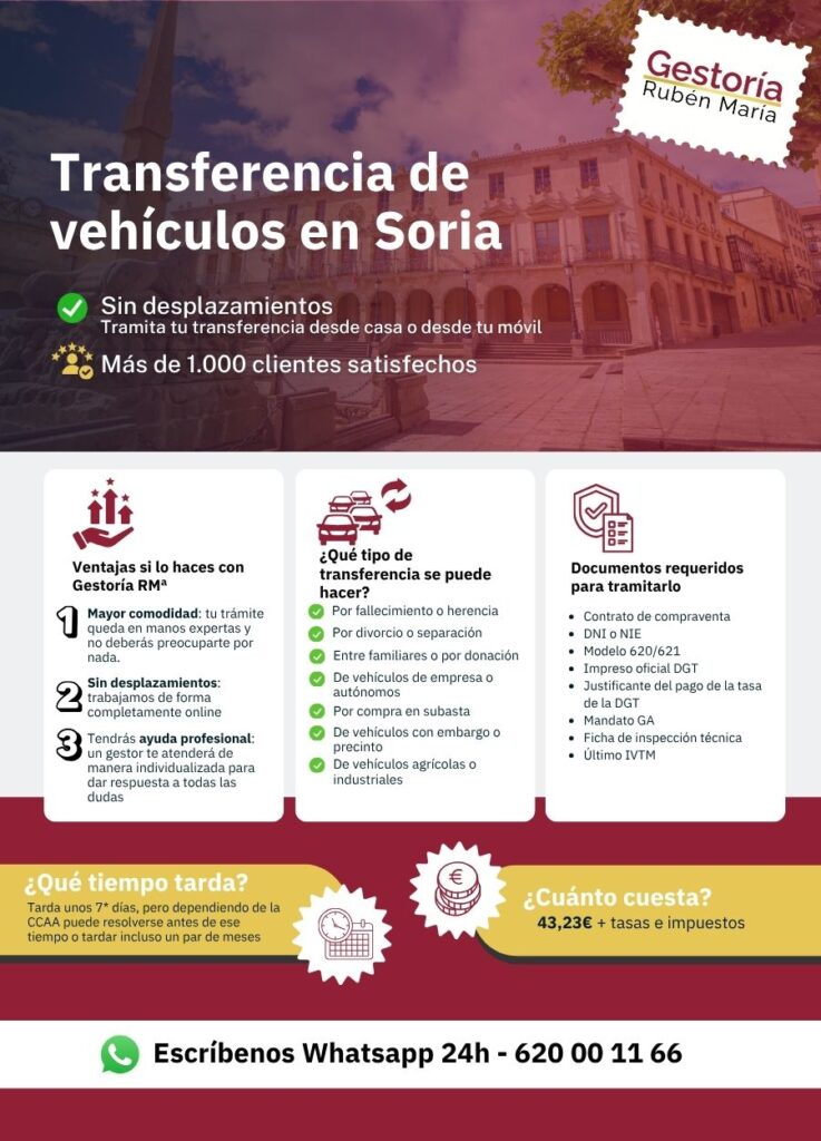 Gestoría para transferencia de vehículos en Soria con servicio profesional y ágil